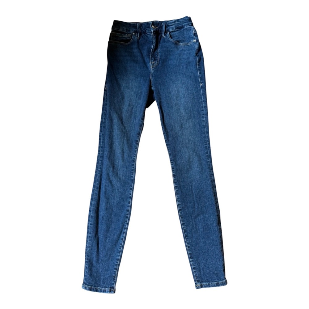Good American Womens High Rise Skinny Jeans Dark Wash Blue Size 6/28